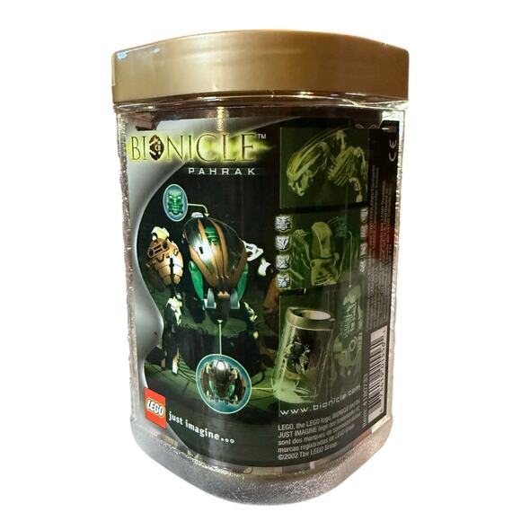 Vintage LEGO BIONICLE Pahrak Brown Green 8560 Set with Canister Complete Set - Picture 11 of 12